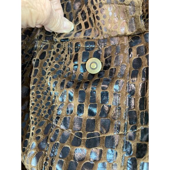 Ruby‎ Rd. Woman Black and Brown Zip Front Jacket Lightweight 3/4 Sleeves Size 14 - Picture 7 of 16